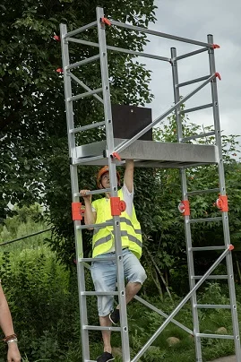3.4m Scaffolding Pruning Trees For Construction Sites, Garden Ladders, Durable Folding Ladder