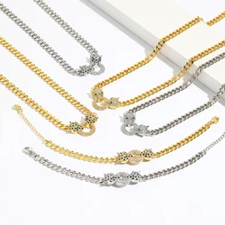 New Fashion Jewelry Copper Set Zircon 18K Gold plated Animal Leopard Necklace Bracelet Elegant Women's Party Accessories
