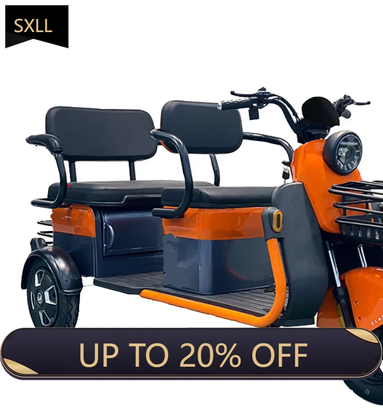 

SXLL Classic style high-speed 60v 800W electric tricycle open top with fat tires Chinese plastic material