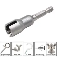 Natural color 65mm slotted socket hexagonal handle electric screwdriver wrench black butterfly hole socket wrench tool 5
