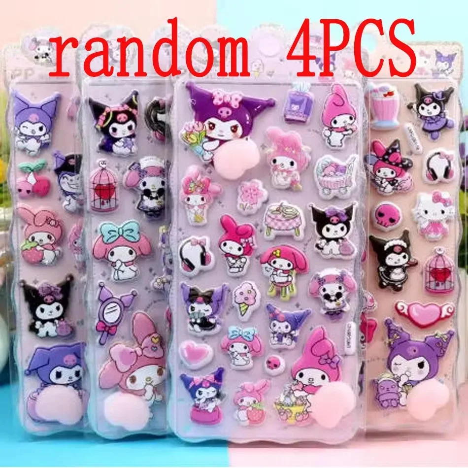 @2026！Kawaii Sanrio Hello Kitty Soft Puffy Butt 3D Stickers DIY Laptop Scrapbook Phone Case Decor Decals Decompression Gifts