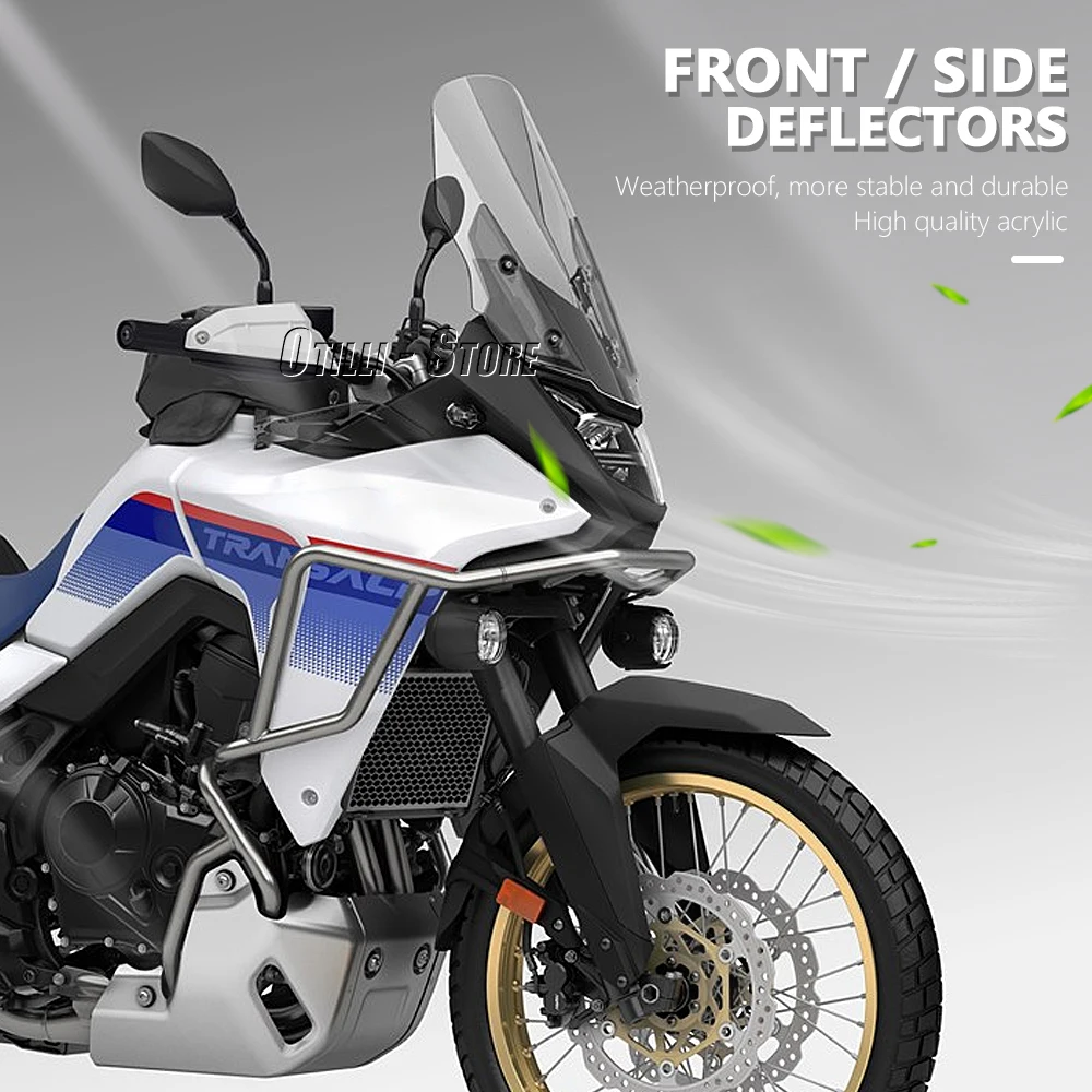 Nova motocicleta pára-brisa defletor lateral de vento handshield defletor de vento dianteiro para honda xl750 transalp xl 750 2023
