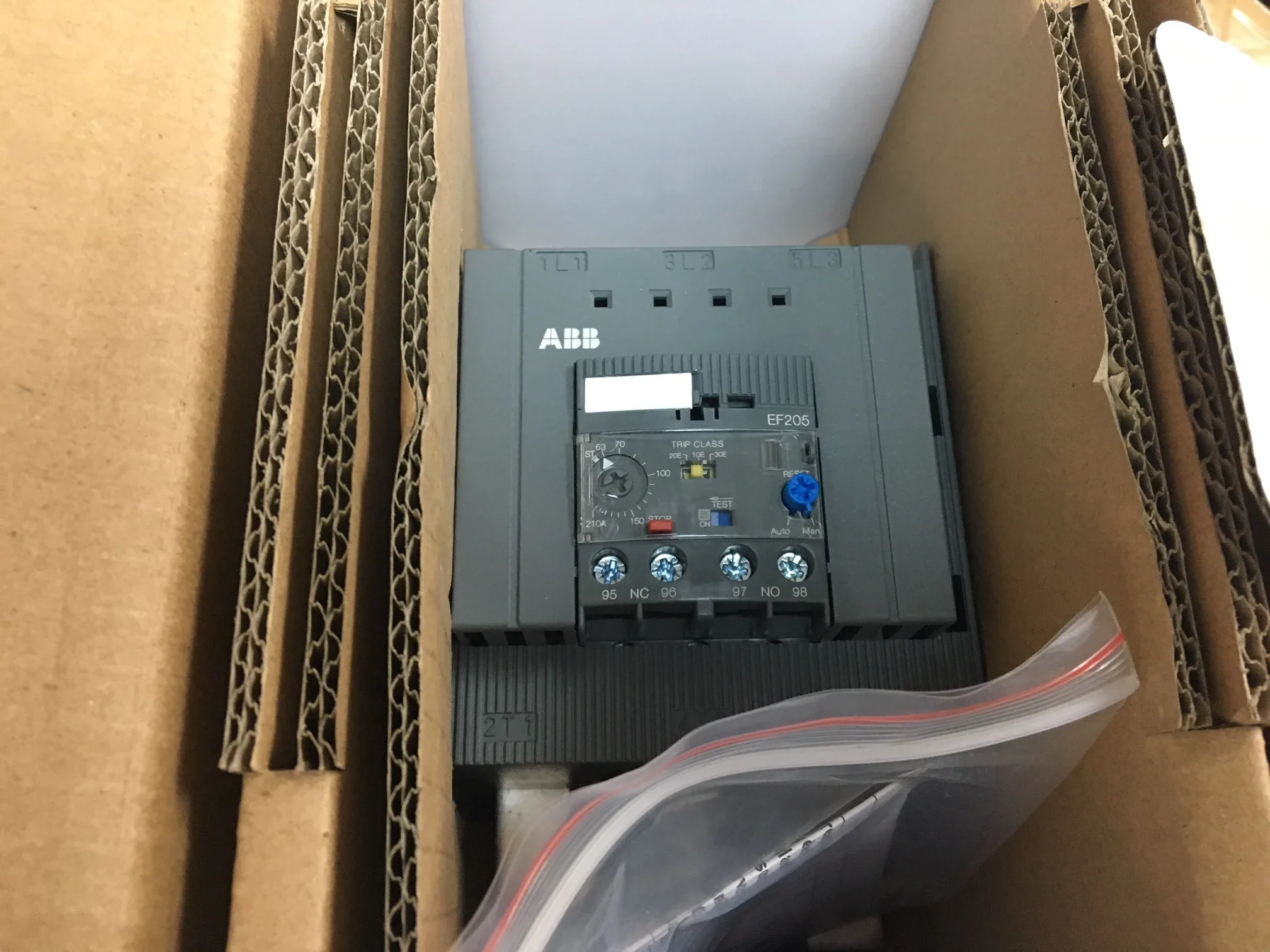 Brand New Original Genuine ABB Electronic Overload Relay EF205-210; Order Number 10140876