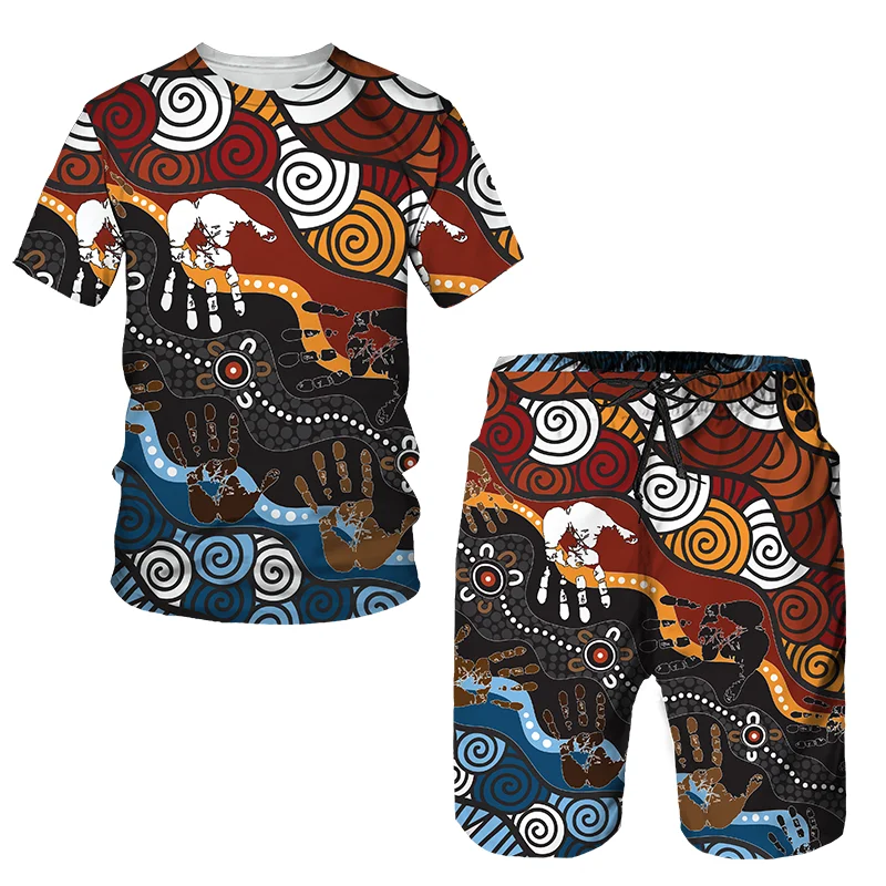 African Outfits For Men African Clothes For Men 2 Piece Tracksuit Set Ethnic Style Dashiki Shirts Short Sleeve Tee Shirt Shorts