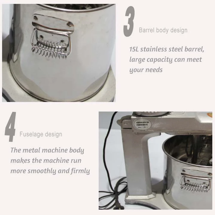 Электрический миксер из нержавеющей стали 15л, блендер, взбиватель яиц, машина для взбивания сливок, коммерческая машина для смешивания пищевых продуктов