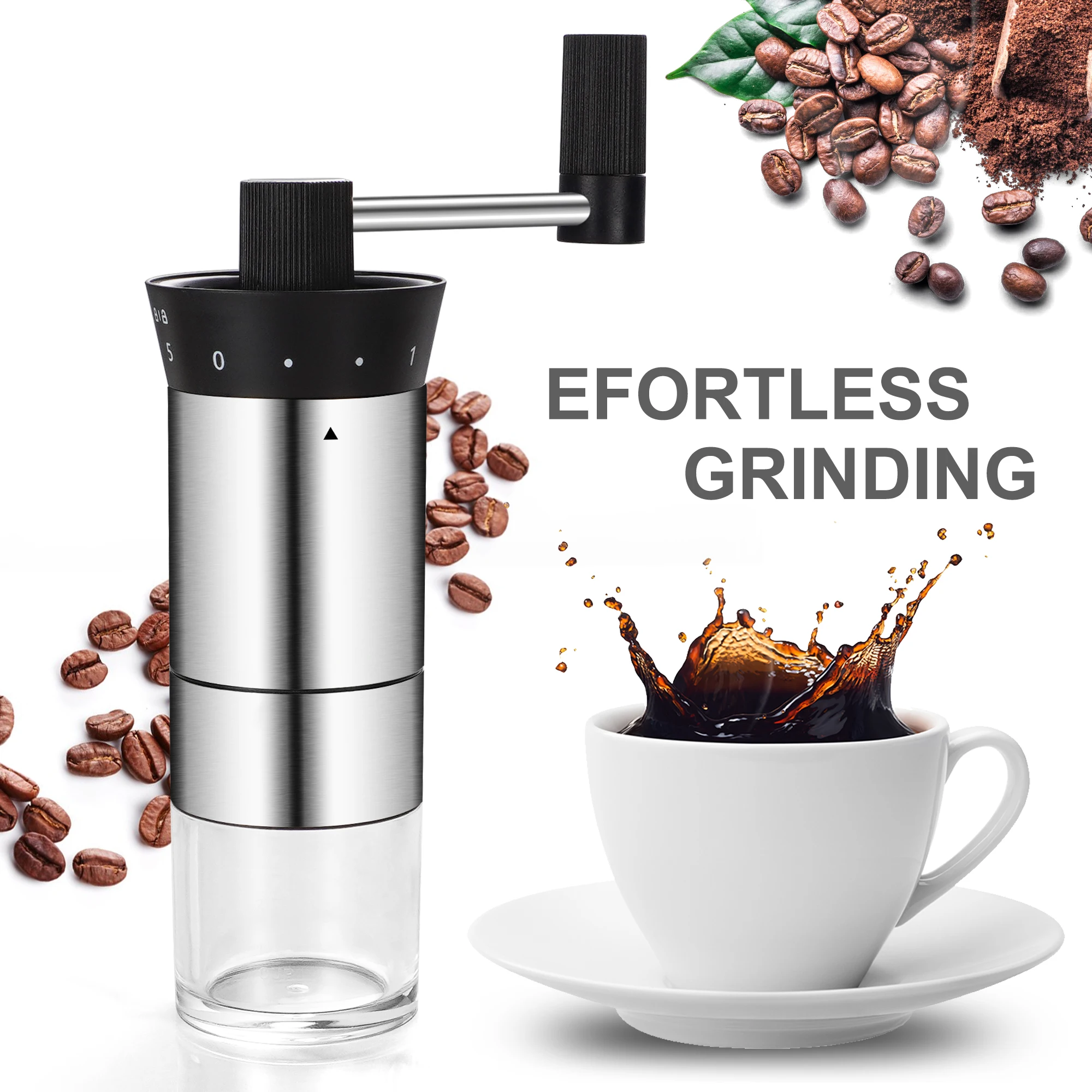 

Home Office Travel Portable Hand Coffee Grinder with manual coarseness Settings User-friendly coffee hand grinder