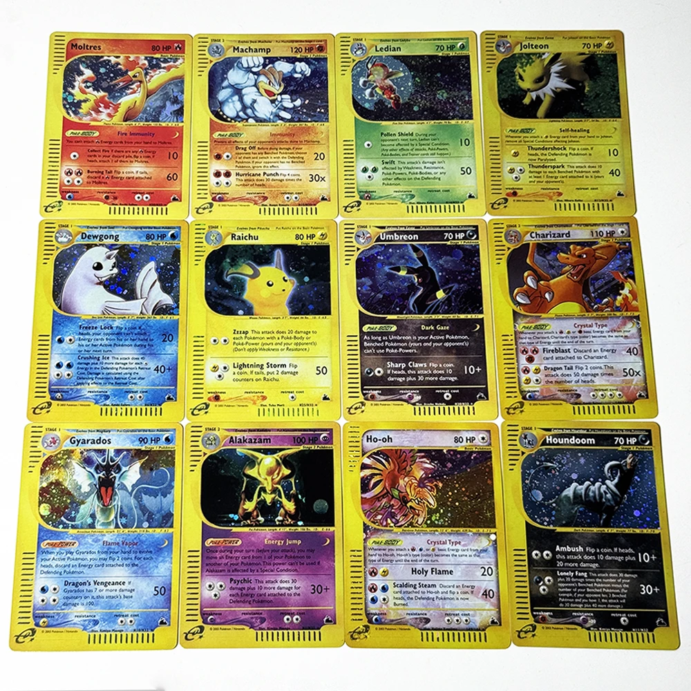 PKM Skyridge(E3) Series Foil Proxy Game Cards Umbreon Charizard Gyarados Alakazam Houndoom Ho-oh Gengar Golem  Arcanine  Flareon