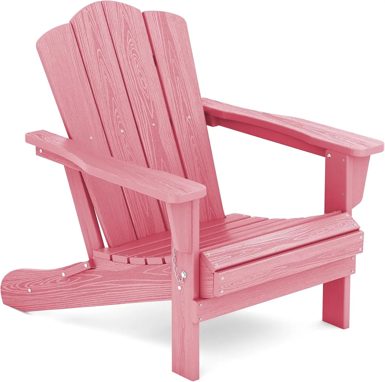 KINGYES Folding Adirondack Chair, HDPE All-Weather Folding Adirondack Chair, Light Pink