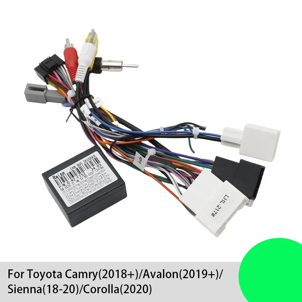 For Toyota Camry(2018+)/Avalon(2019+)/Sienna(18-20)/Corolla(2020) Car Audio Android 16Pin Wiring Cable Adapter With Canbus