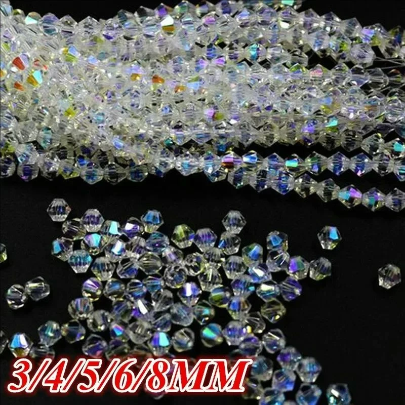 135pcs AB Clear Colorful Austria Crystal Glass Beads Loose Rondelle Beads for Jewelry Making Diy Bracelet Accessories 3 4 6 8mm