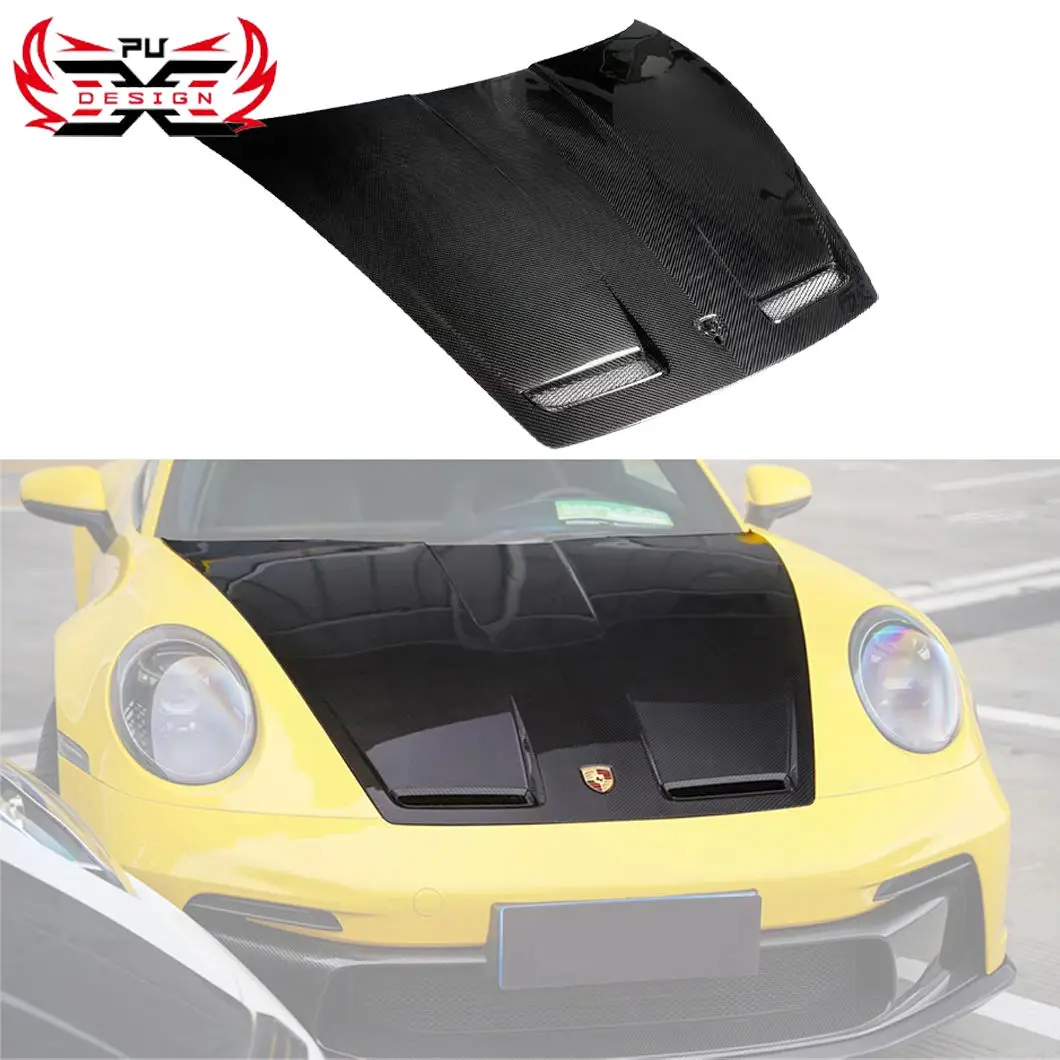 

Оптовая продажа, крышка капота из углеродного волокна для Porsche 911 992 GT3, стильные автомобильные аксессуары
