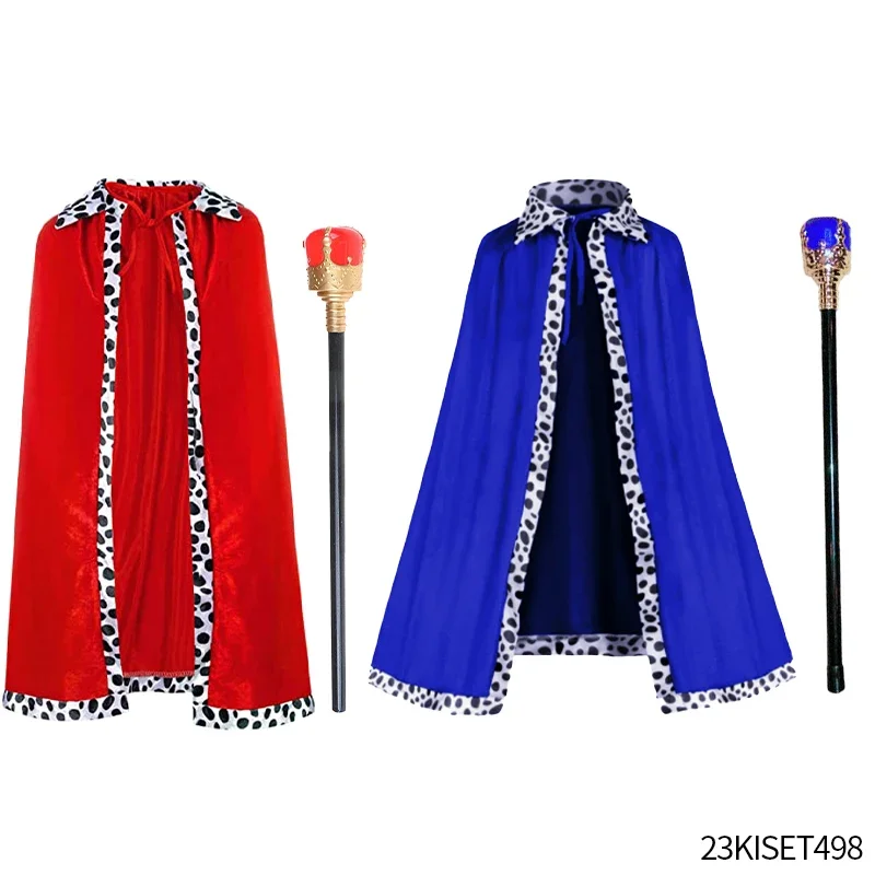 PESENAR Conjunto de fantasia de Rei, roupões infantis, conjunto de cetro de coroa, capa do Príncipe Real para meninos, vestido para cosplay