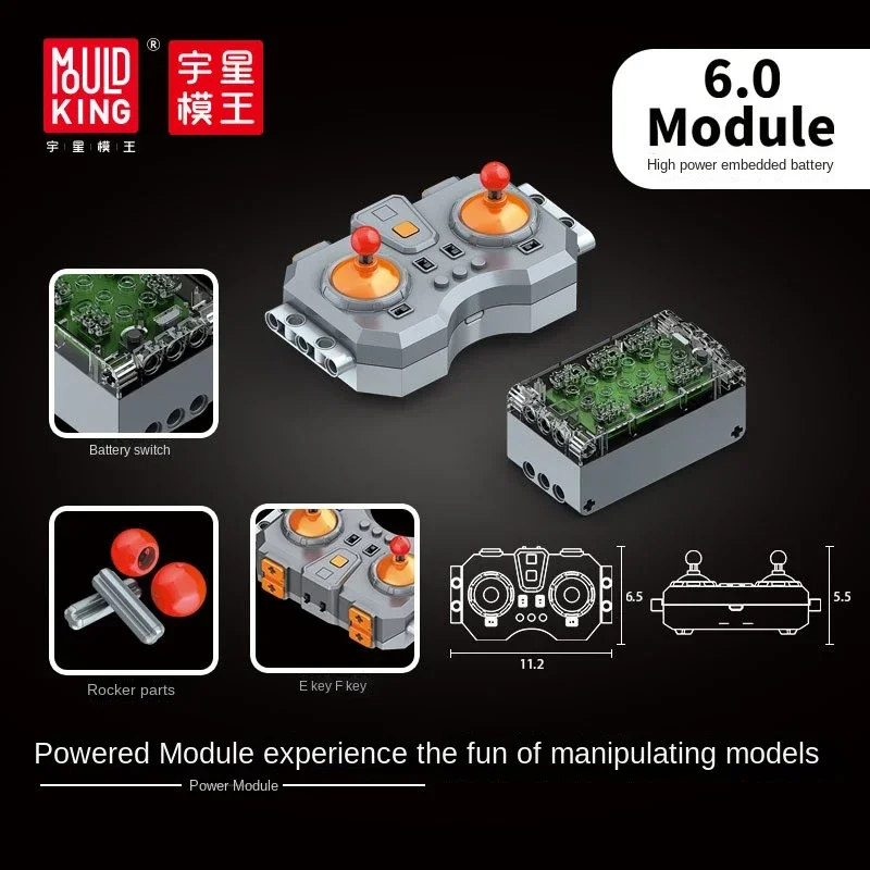 MOULD KING 6-Kanal APP Linearmotor Fernbedienung Wiederaufladbares Lithium-PF-Zubehör MOC-Modifikation für Legoeds