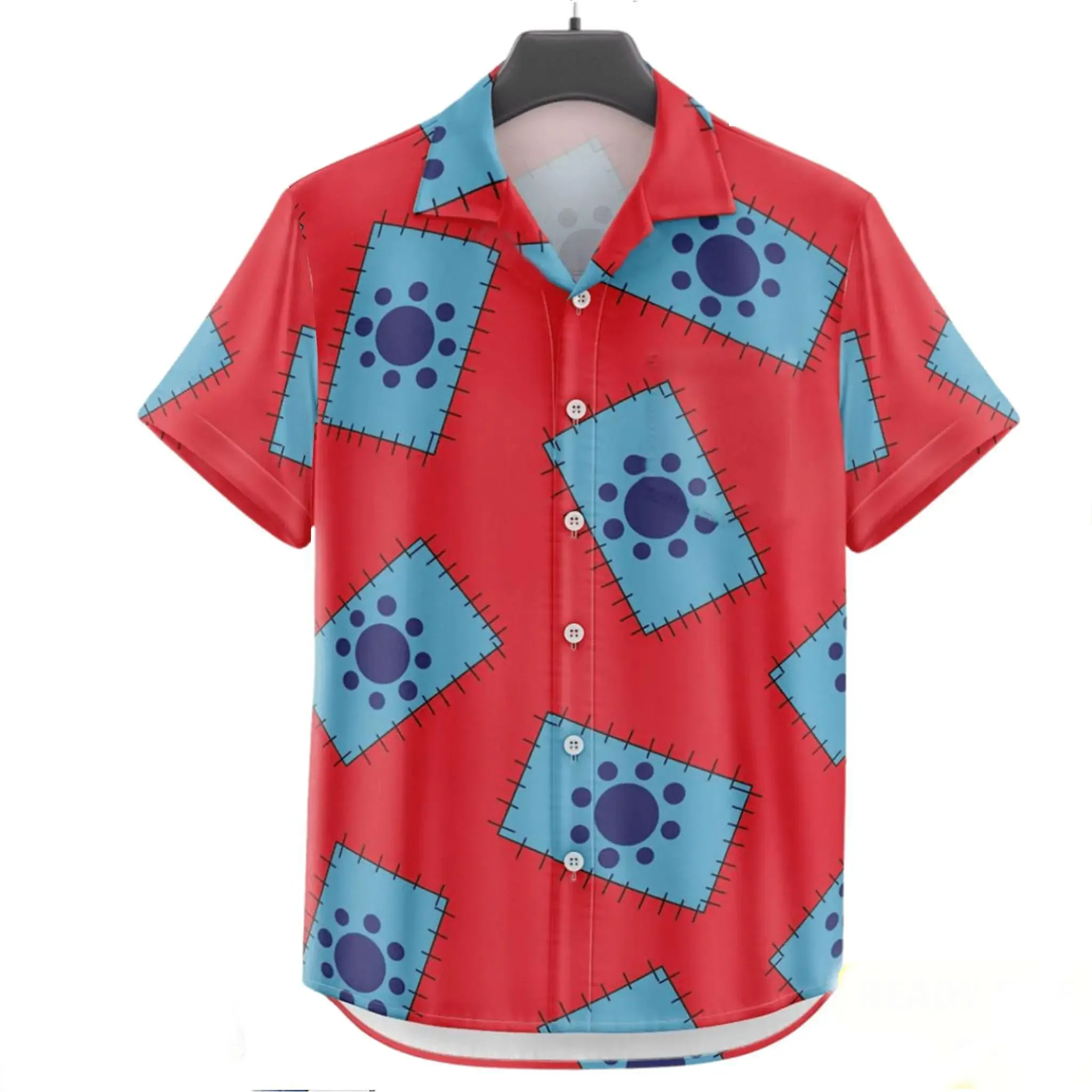 

3d Small Pattern Full Print Hawaiian Shirts For Men Fashion Casual Man Clothes Loose Oversized Short Sleeve Shirt 2024 Men Shirt