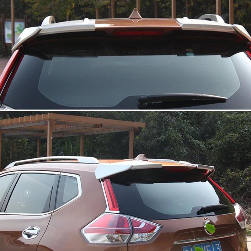 CEYUSOT FOR 2PCS Nissan X-TRAIL Roof Spoiler Wing ABS Material Car Rear Window Decoration Accessories Tail Fin X-TRAIL 2014-2019