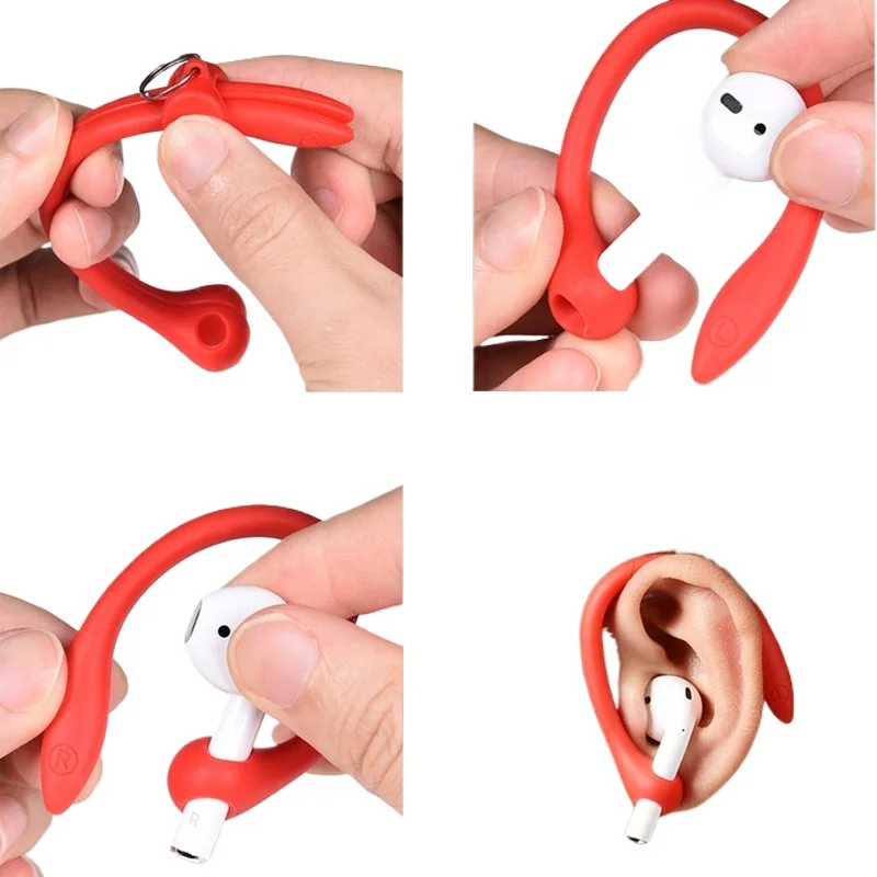 1 Pair In-ear Earphone Holder Earhook for Apple Airpods 1 2 Pro Earphone Anti-lost Ear Hook for Huawei FreeBuds3 Soft Silicone