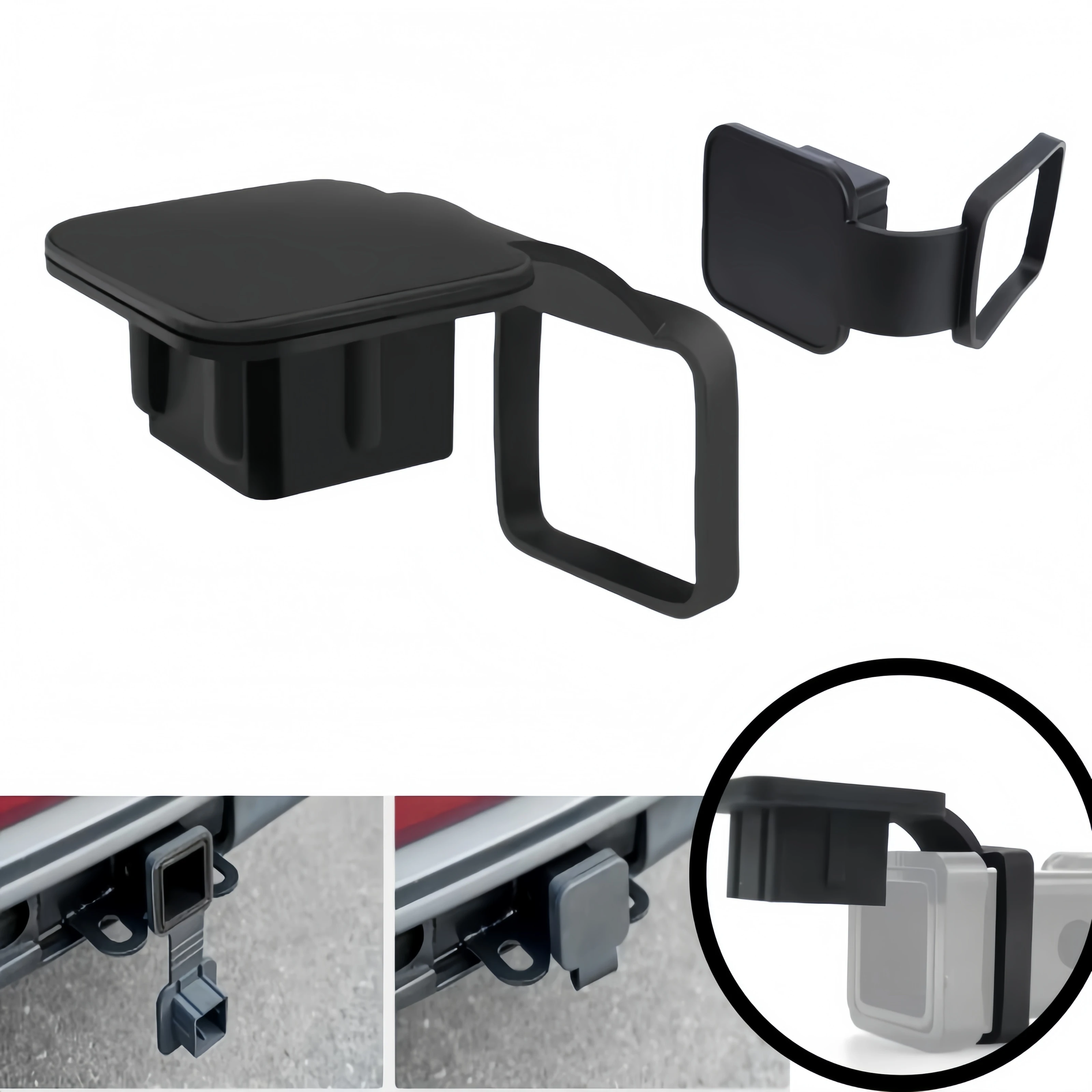 Trailer Hitch Cover 2 Inch Waterproof Universal Plug Tube Cap Protector for Towing Hitch Dust Seal Off Road Vehicle Accessory