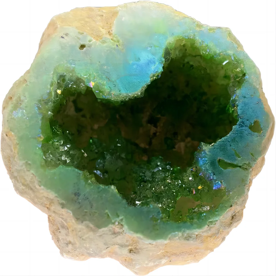 1PC Natural Agate Plated/Electroplated Cornucopia Crystal Cave Raw Stone Bare Stone Display Mineral Specimen Decoration Fortune