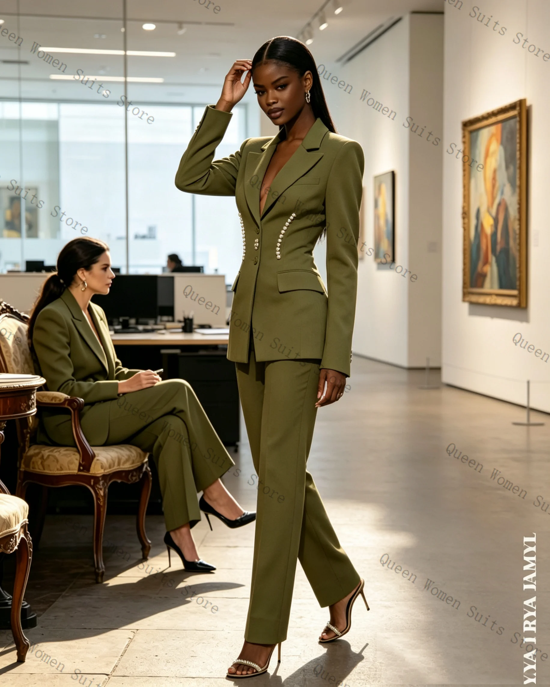 Formele groene damespakset 2 s - Women'S Green Formal Wear recensie en prijs