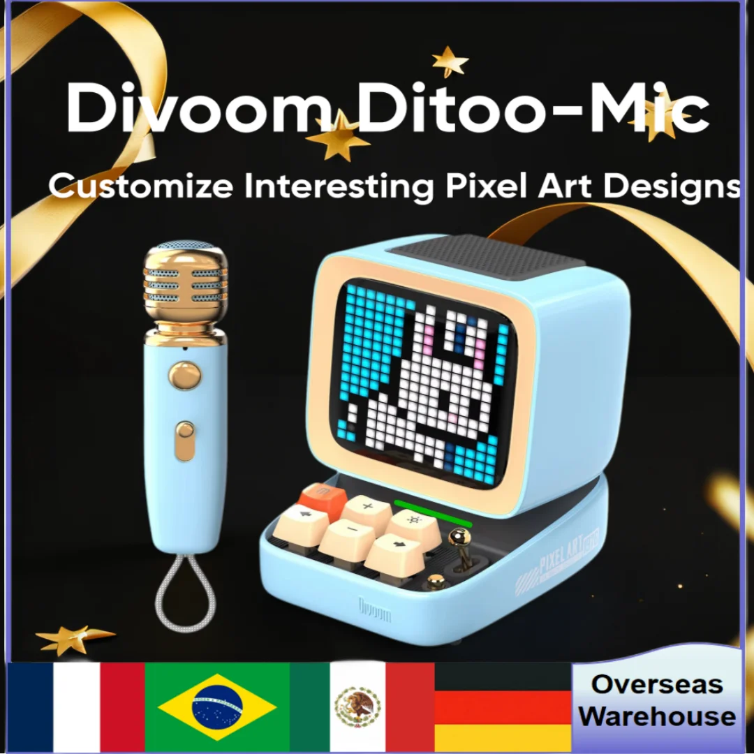 

Divoom Ditoo-mic Bluetooth Speaker With Karaoke Microphone Bluetooth Speaker Different Sound Modes Sounds Box Idea Children Gift