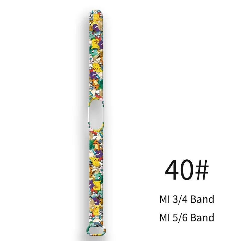 Pokemon Pikachu Strap for Xiaomi Mi Band 7 6 5 4 3  Watch Band Creative Graffiti Bracelet Replacement for XiaoMi 7 4 5 Wristband