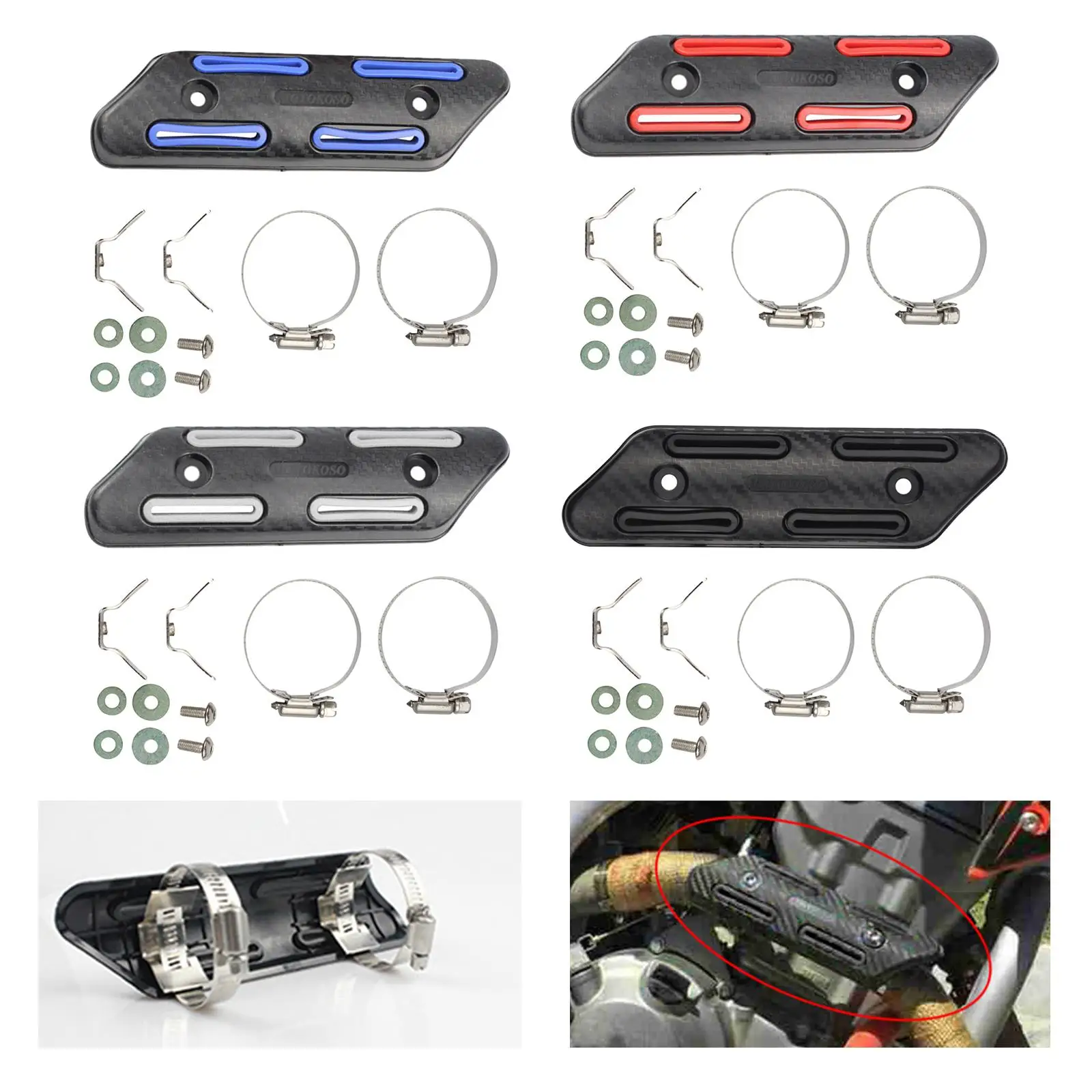 Motorrad-Auspuff-Hitzeschutzabdeckung Universeller Kohlefaser-Rohrschutz für Motorrad-Zubehör