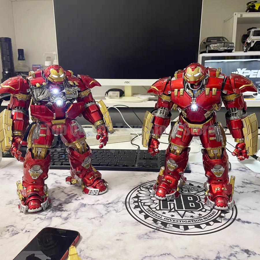 28cm Comicave Marvel The Avengers Iron Man Mk44 Hulkbuster Kolekcja figurki akcji z Anime zabawkowy Model ze stopu dla prezent dla dziecka