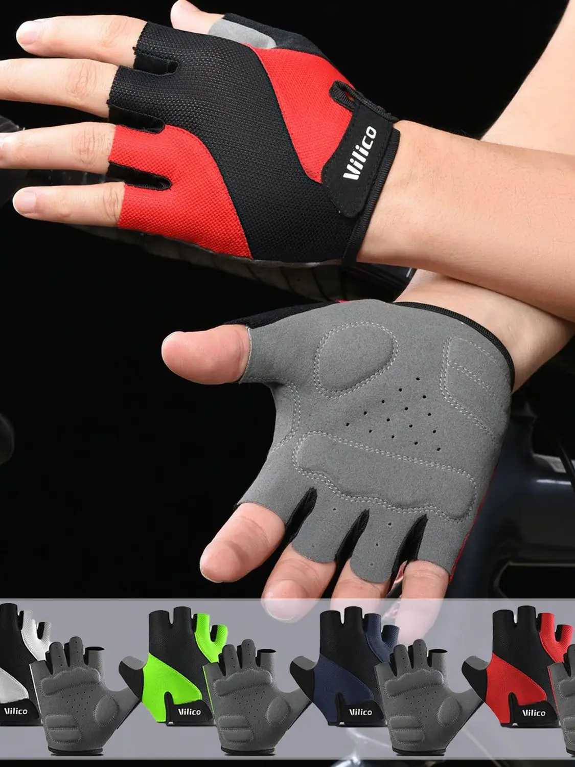 AliExpress Kyncilor Short Finger Cycling Gloves,High Elasticity Shock Absorption Protection,Breathable Wear-Resistant Sports Spring Summer Gloves
