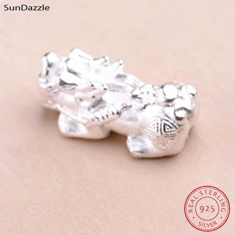 

Genuine Real Pure Solid 925 Sterling Silver Loose Beads Chinese Pixiu Ethinc Mythical Beat Spacers Bead Jewelry Making Findings