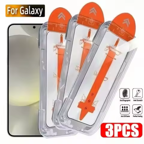 3Pcs Full Cover Tempered Glass for Samsung Galaxy S25 S23 S24 S21 Ultra S22 S23 Plus S24 FE Dust-Free Install Screen Protector