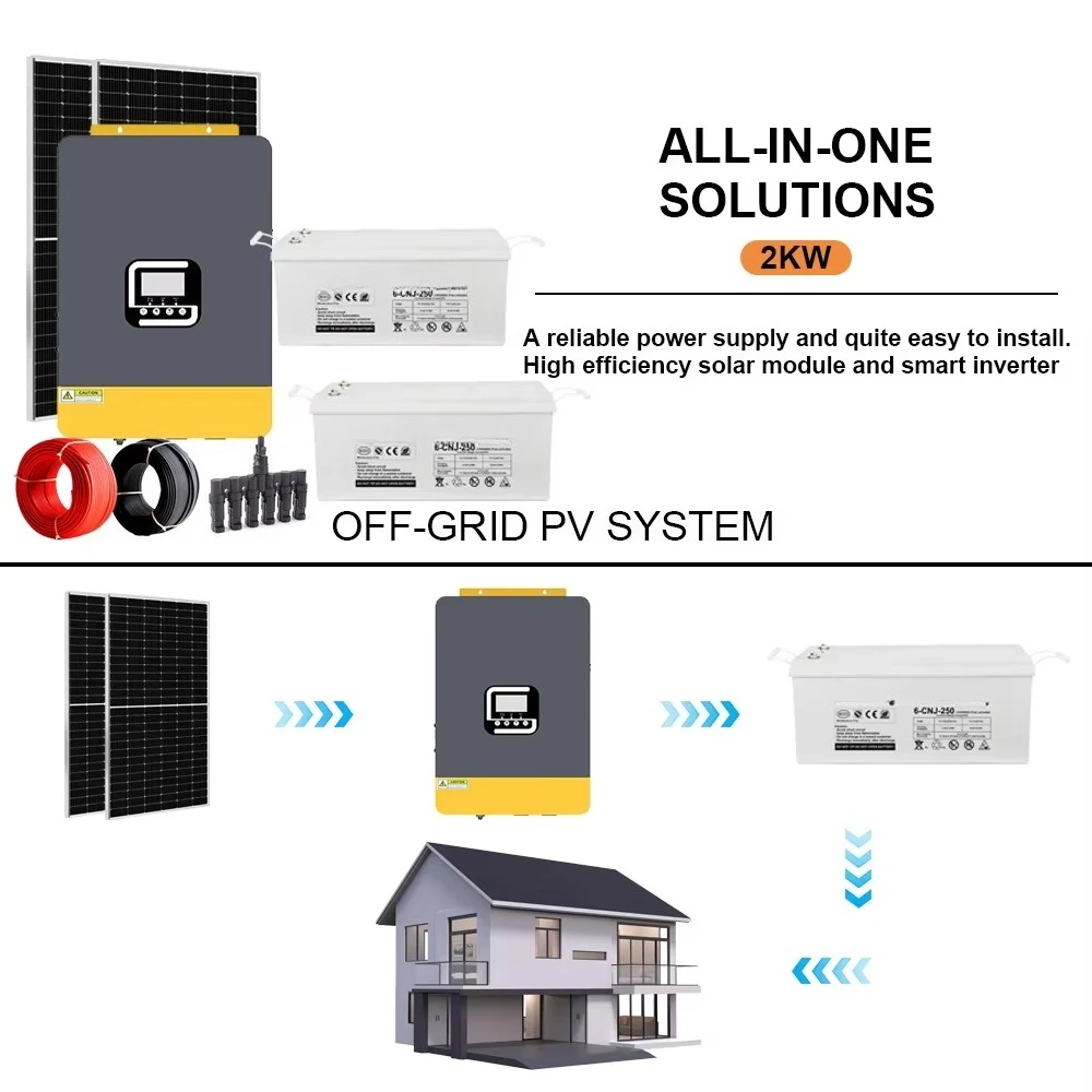 2KW Hybrid Inverter Solar Battery Pack for a Complete Solar System for Home Off-Grid Solar Systems