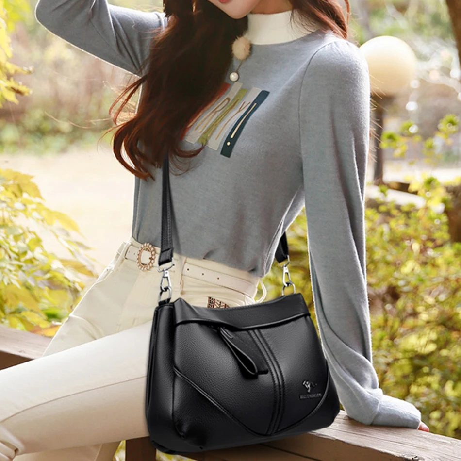 Luxury Designer Shoulder Crossbody Bags Women Purses and Hangbags Female Genuine Soft Leather Casual Messenger Bag Sac A Main