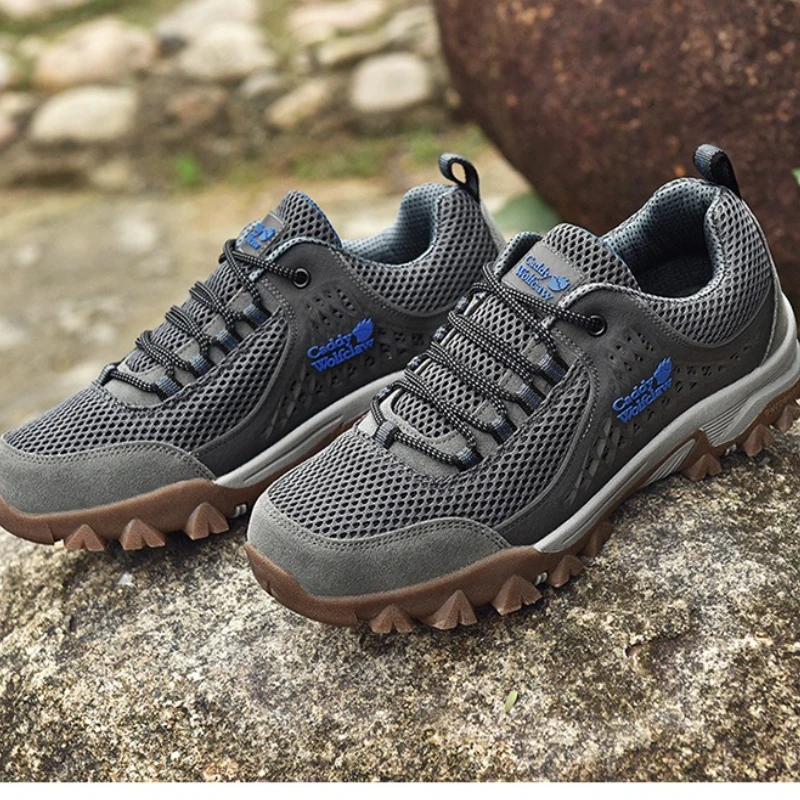 

Spring and Autumn Mountaineering Shoes Men's Shoes Large Size Hiking Hiking Thick Bottom Sports Breathable Climbing Shoes