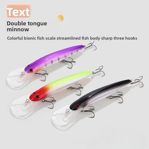 ""Cebo hundido mínimo, cebo duro de fundición profunda, señuelo de tabla de lengua larga, señuelo artificial, cebo simulado, cebo de pesca de lubina