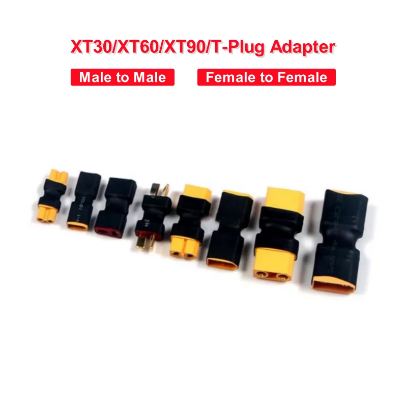 

1Pc XT60 XT30 XT90 T plug Adapter Male to Male / Female to Female Connector For RC Model Lipo Battery Charger Motor Parts