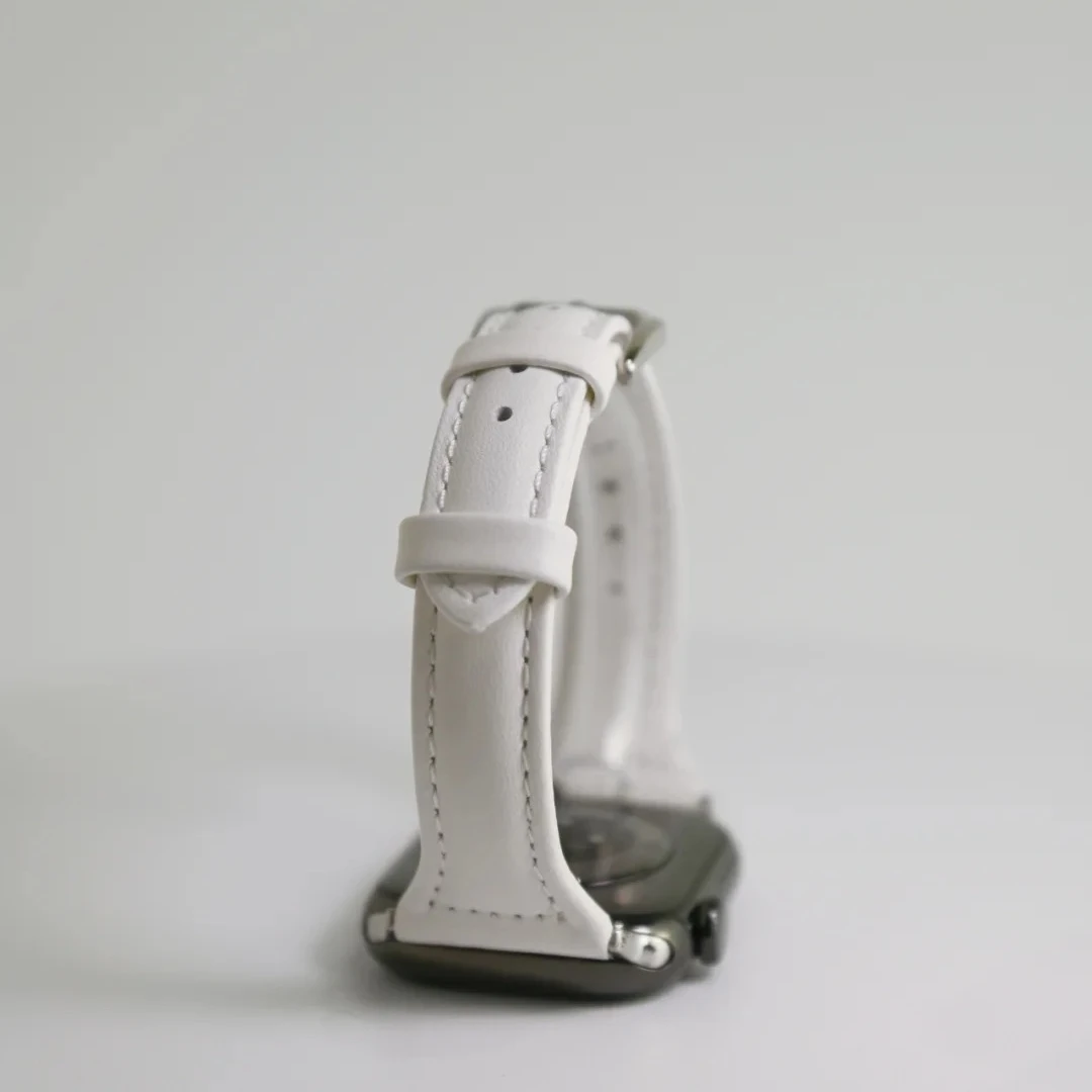 Slim Leather Watch Strap for Apple Watch Bracelet Compatible with Series 9/8/7/6/5/4/3 SE Women's 42mm 44mm 45mm 41mm 40mm 38mm