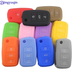 jingyuqin 3B Silicone Car Key Cover Case For VW Golf Bora Jetta POLO Passat Skoda Superb Octavia Fabia SEAT Ibiza Leon Procted