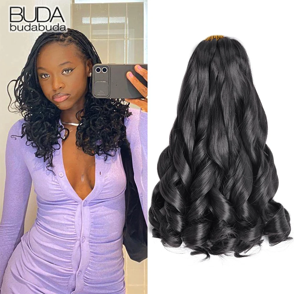 

Французские вьющиеся плетение волос, синтетические вьющиеся крючком плетение волос, предварительно растянутые свободные волнистые вязанные крючком волосы для чернокожих женщин