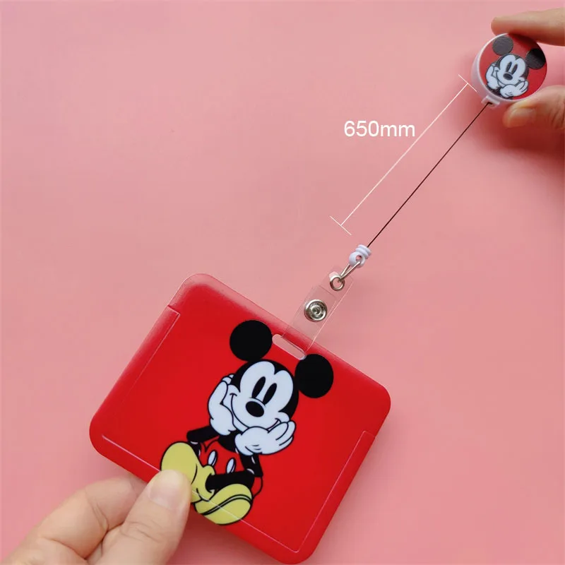 Disney Mickey Minnie titolare della carta fibbia retrattile ID Badge Card Reel Clip donne titolari di carte medici infermieri appendere certificati