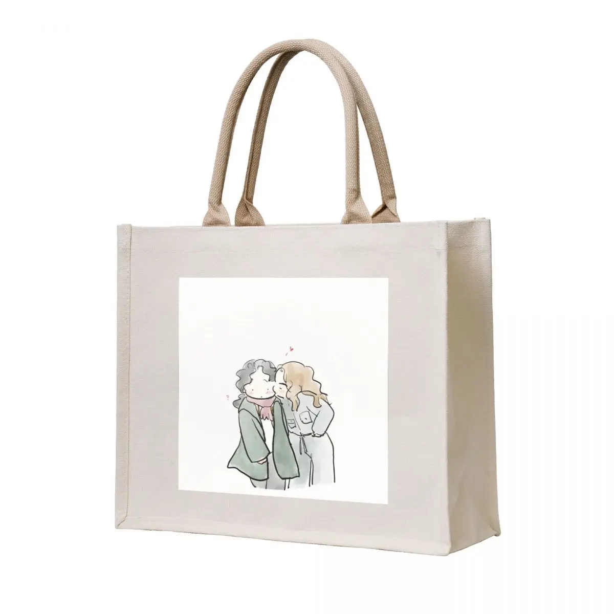 

Villaneve: The Kiss Tote Bag canvas tote bag cute pouch bag reusable grocery bags handbag