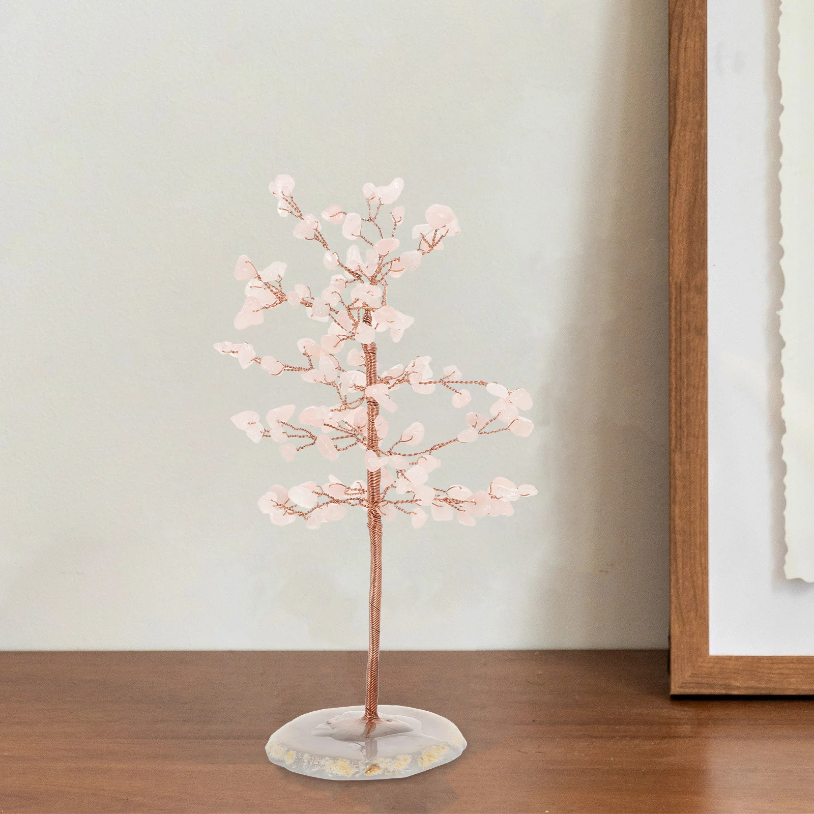 

Crystal Money Tree Decor Metal Crystal Desktop Ornament Stable Flat Bottom Fengshui Fortune Sculpture Home Office