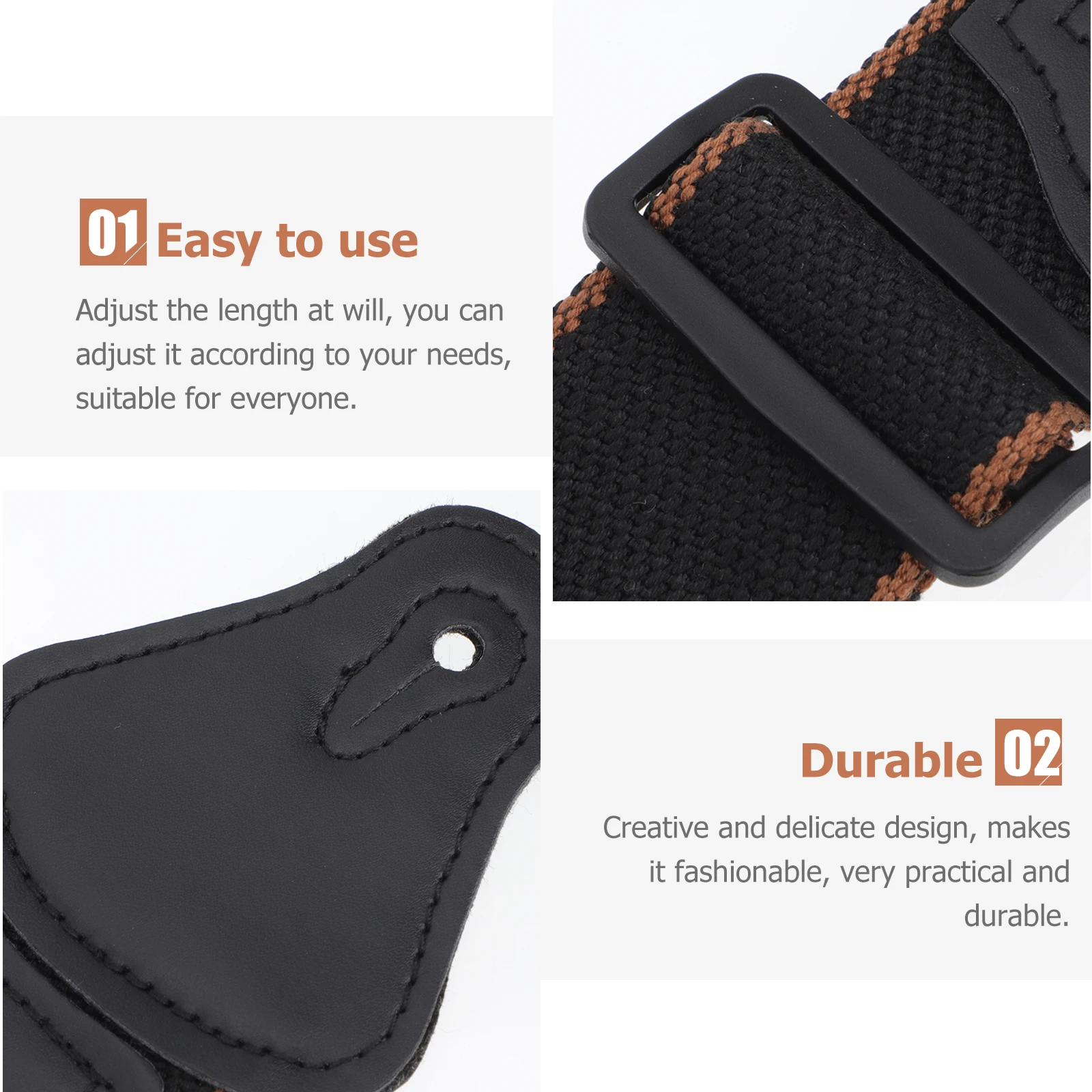 

1 set Guitar Strap Set Sturdy Durable Adjustable Comfortable For Electric Folk Guitar Replacement Reliable Playing Accessory