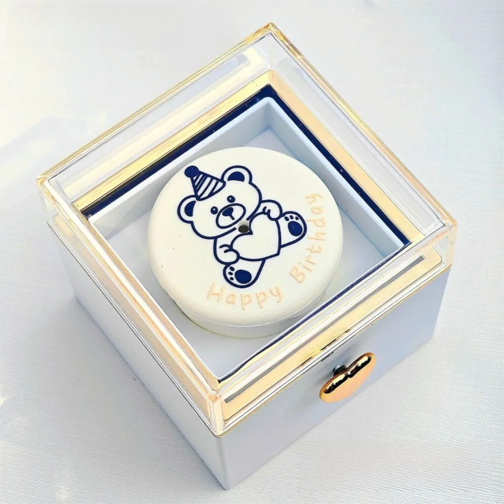 Creative Bear Flip Ring Box Creative Surprise Jewelry Box Mini Cake Automatic Flip Ring Case for Girlfriend Gift Surprise Box view 3