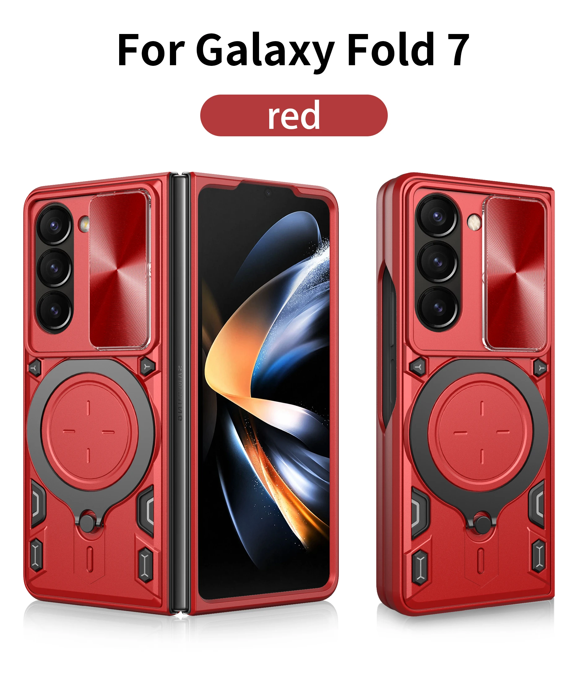 Armor Shockproof Kickstand Hard Plastic Camera Slider Case Cover for Samsung Galaxy Z fold 7 Fold7