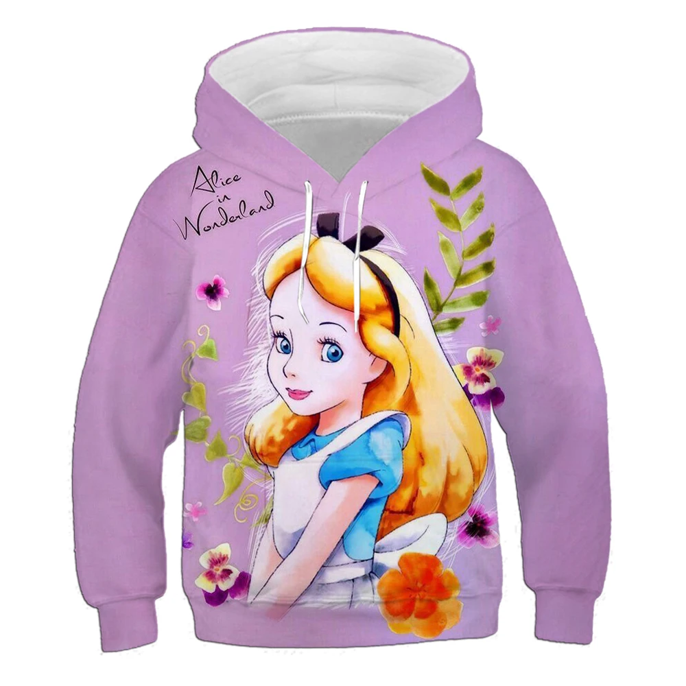 Alice sleepwalking Wonderland series printing dreams, fashionable home leisure, thick warm hooded sportswear women's clothing