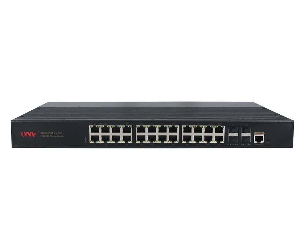 ONV 28-port Gigabit Managed Industrial Ethernet Switch with QOS,STP/RSTP,IGMP,DHCP,SNMP,VLAN  Network Management Function