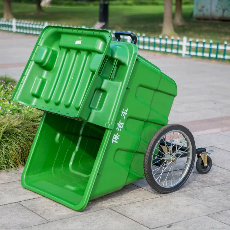 

400L wheeled plastic rectangular mobile transfer garbage bin for community sanitation vehicles