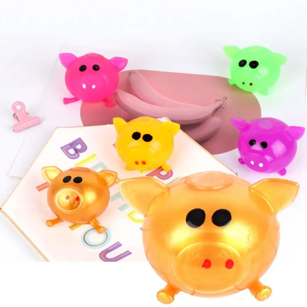 Boule d'Eau en Forme de Tête de Cochon, Jouet de Ventilation, Splat, Jello Pig Fidget, Amusant, TPR, pour Travailleurs de Bureau