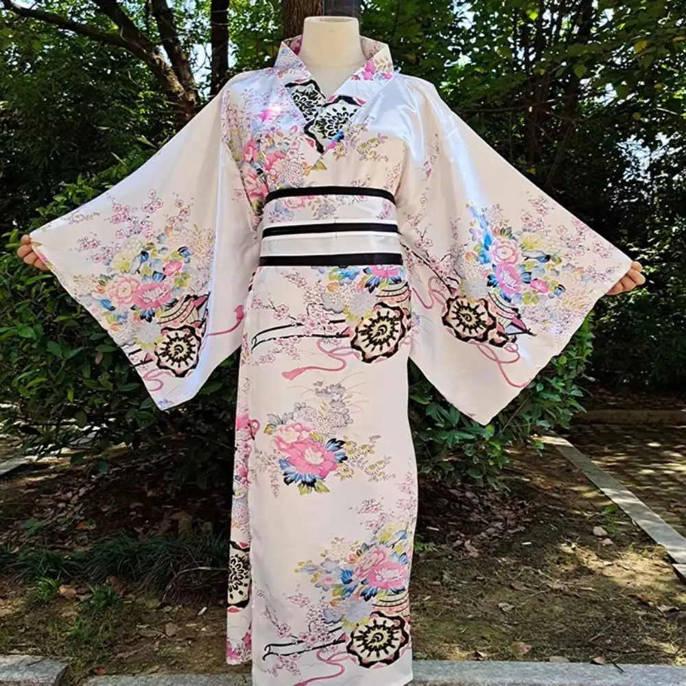 Cosplay kostuum traditionele Japanse kimono Japanse stijl elegantie Sakura meisje kimono jurk gedrukt bloemen Aziatisch