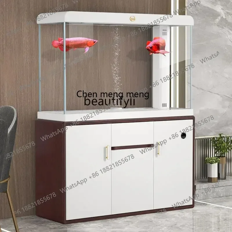 F181 l Fish Tank Living Room Floor Bottom Filter Ultra-White Glass Small Aquarium Change Water Dragon Fish Tank